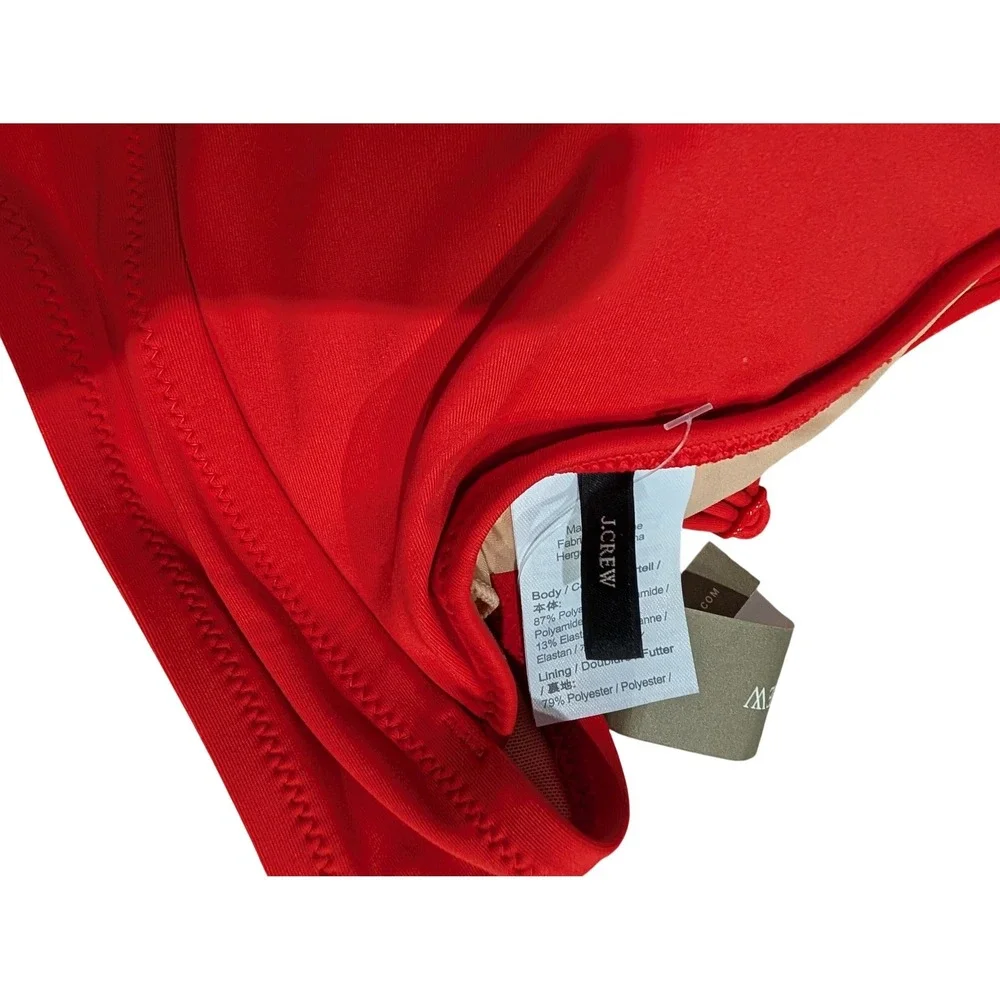 NWT J. Crew Red Tie Front High Waisted Bikini Swimsuit Set Women's - Size XXL‎